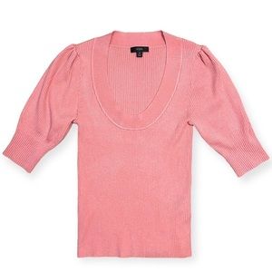 J.CREW Puff Shoulder Ribbed Silk Blend Sweater - Small